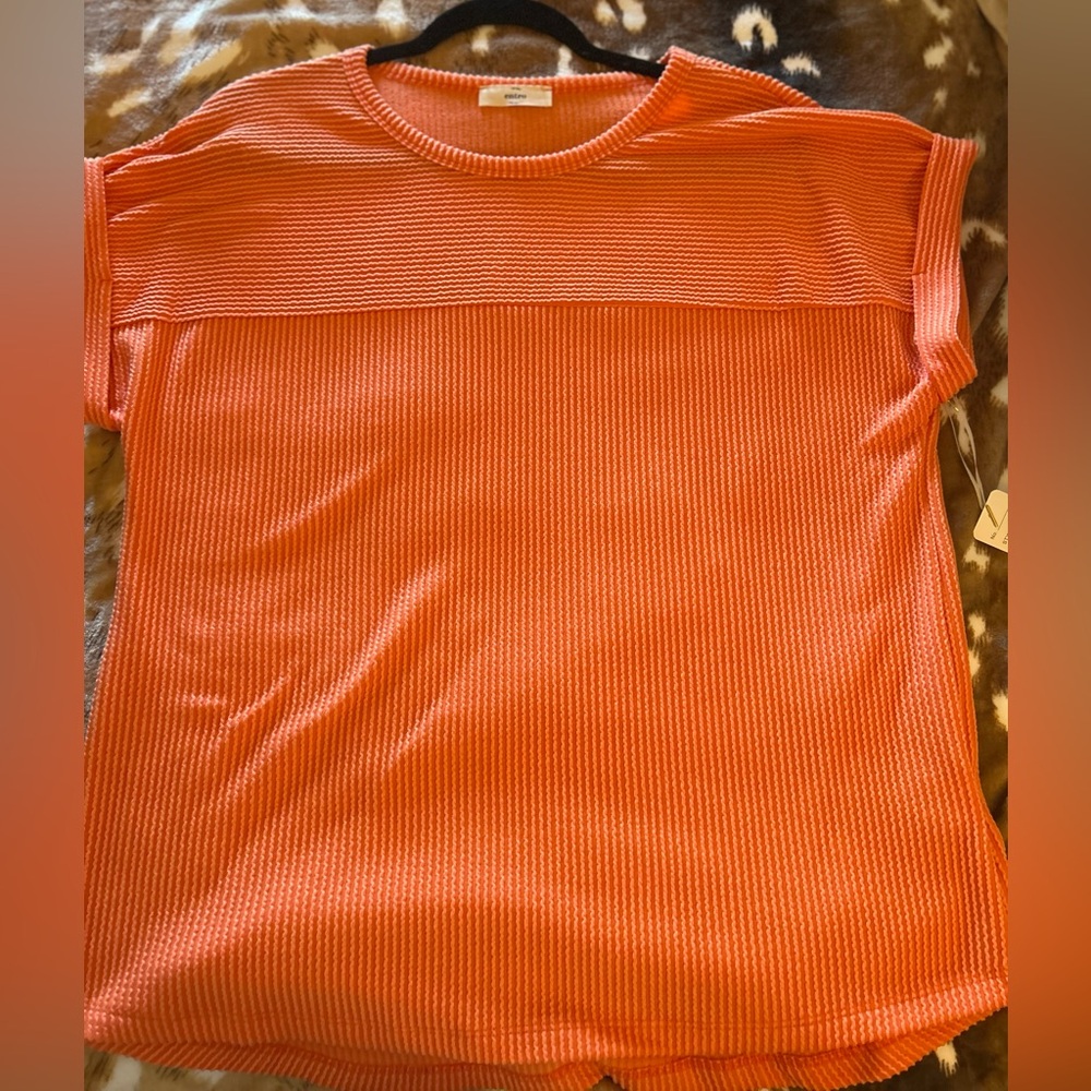Entro Orange Ribbed Top